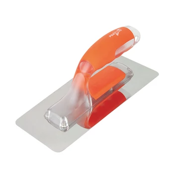 Stukkó simító flexibilis rozsdamentes trapéz alakú, kétanyagú 240 x 110 x 0,4 mm